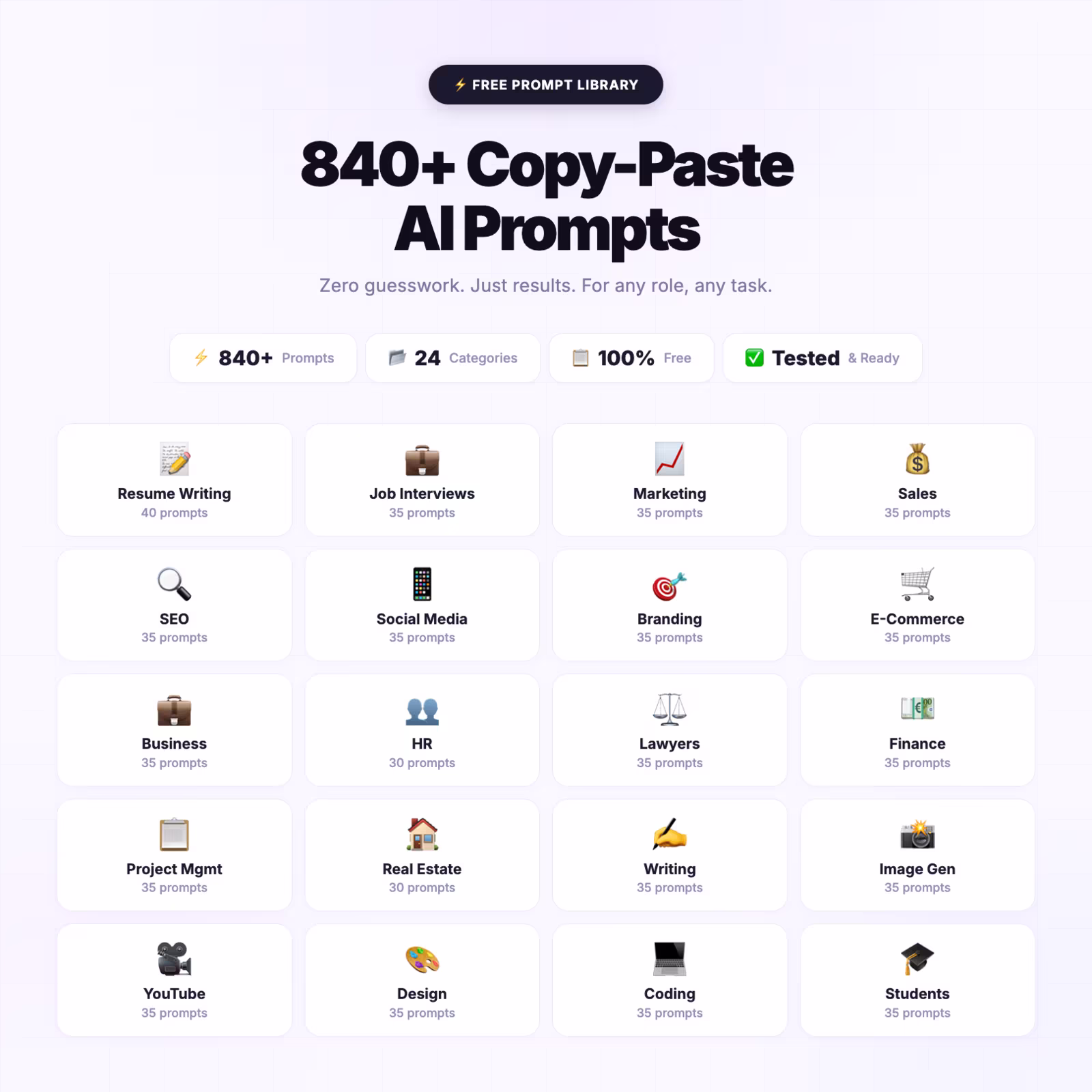 840+ AI Prompts preview