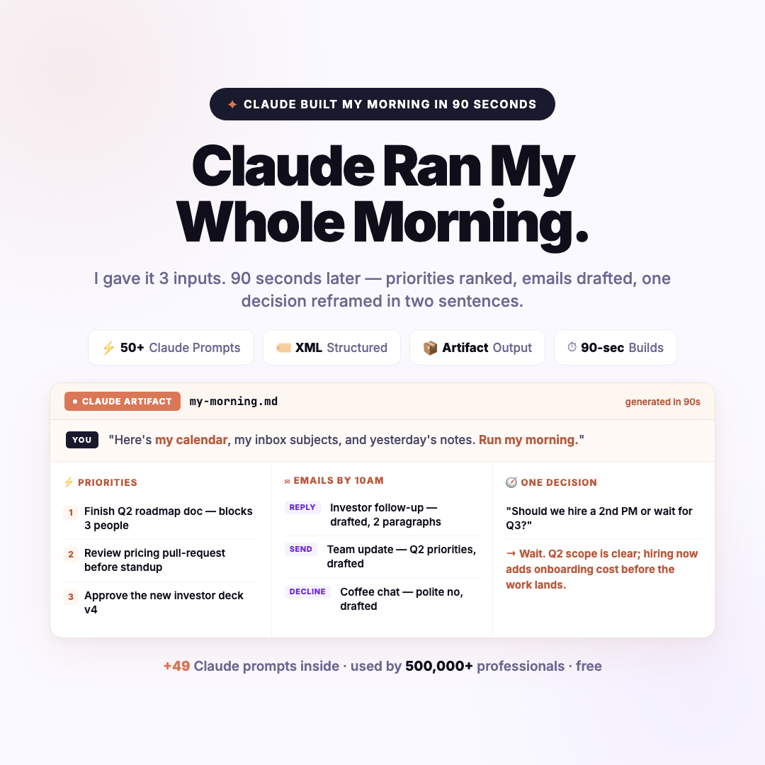 Claude Ran My Mornings preview
