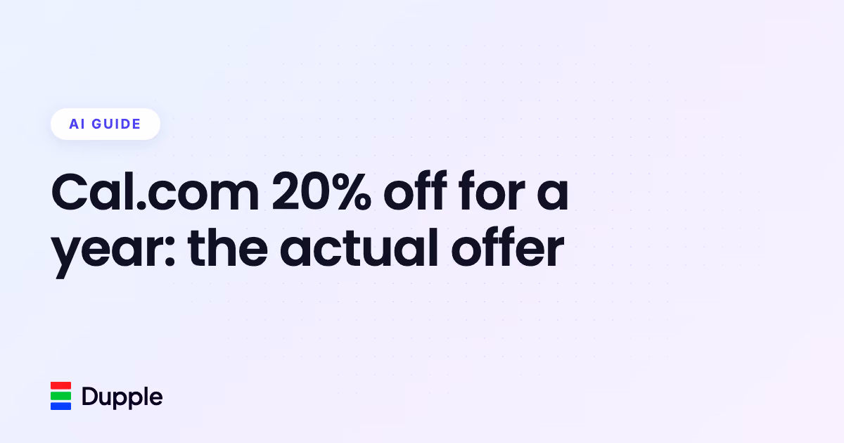 Cal.com 20% off for a year: the actual offer