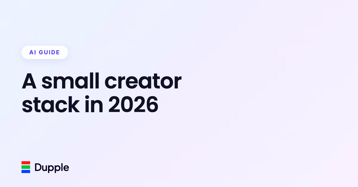 A small creator stack in 2026
