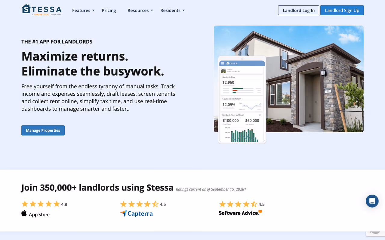 Stessa homepage screenshot