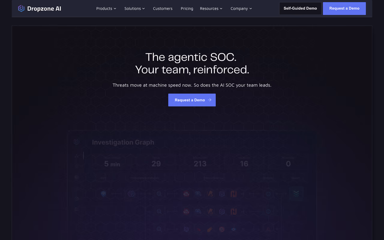 Dropzone AI homepage screenshot