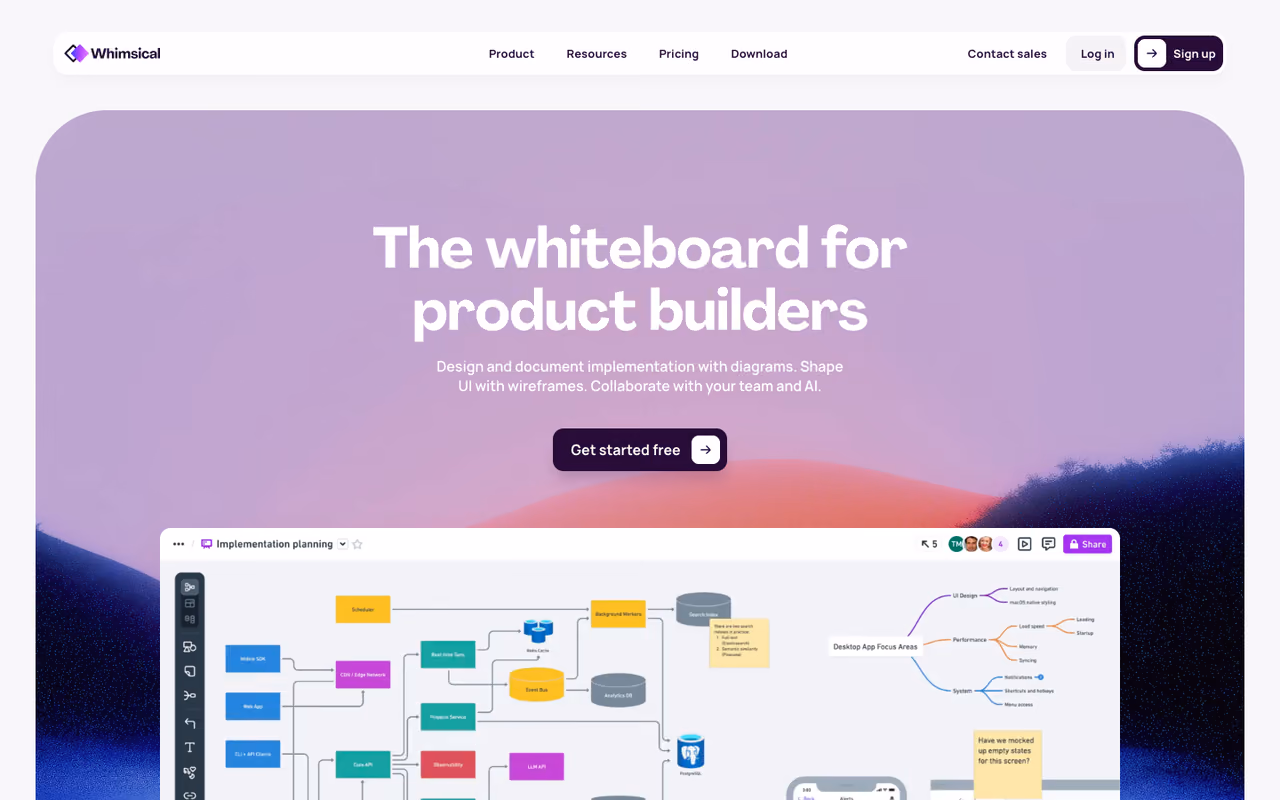 Whimsical homepage screenshot