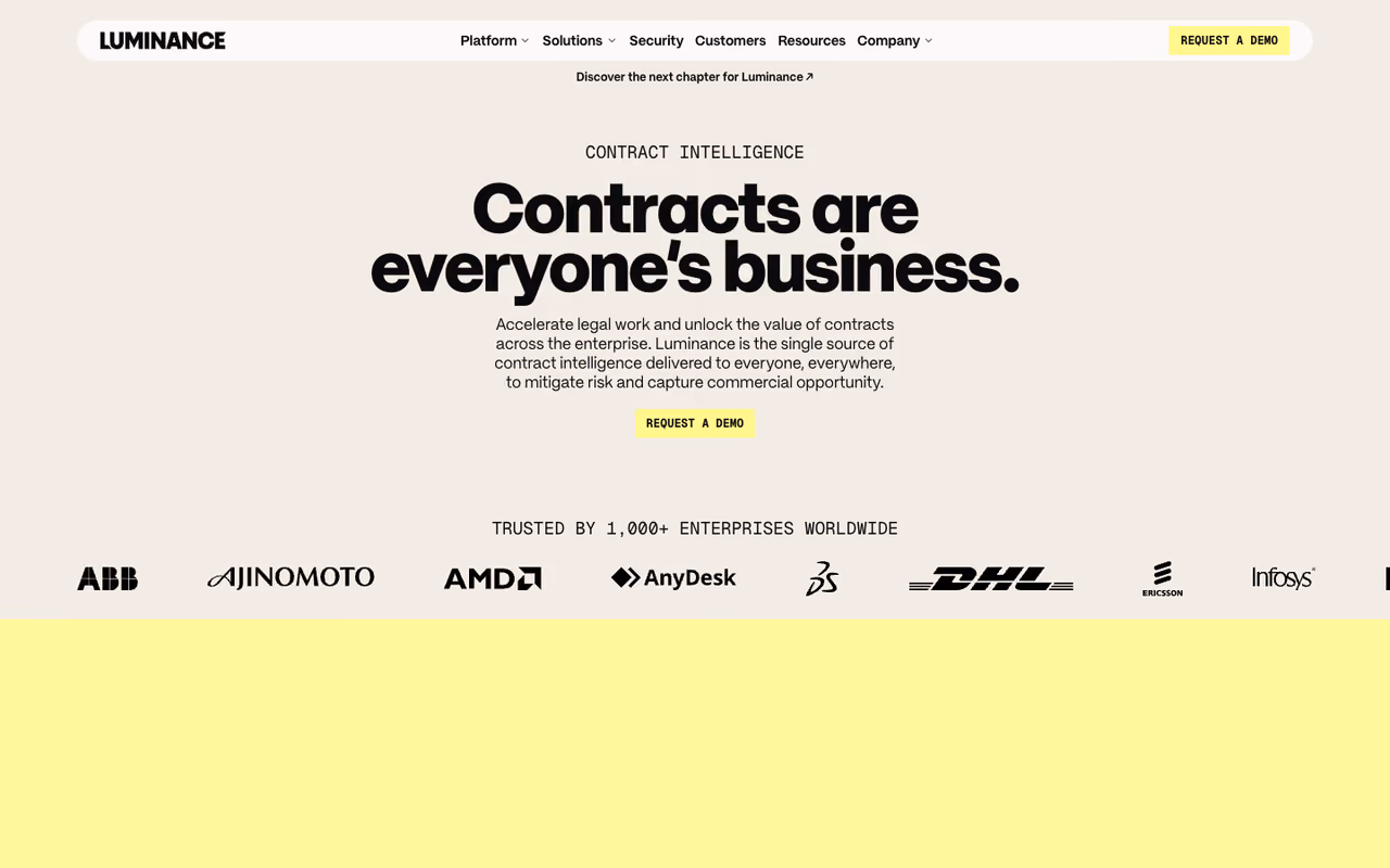 Luminance homepage screenshot