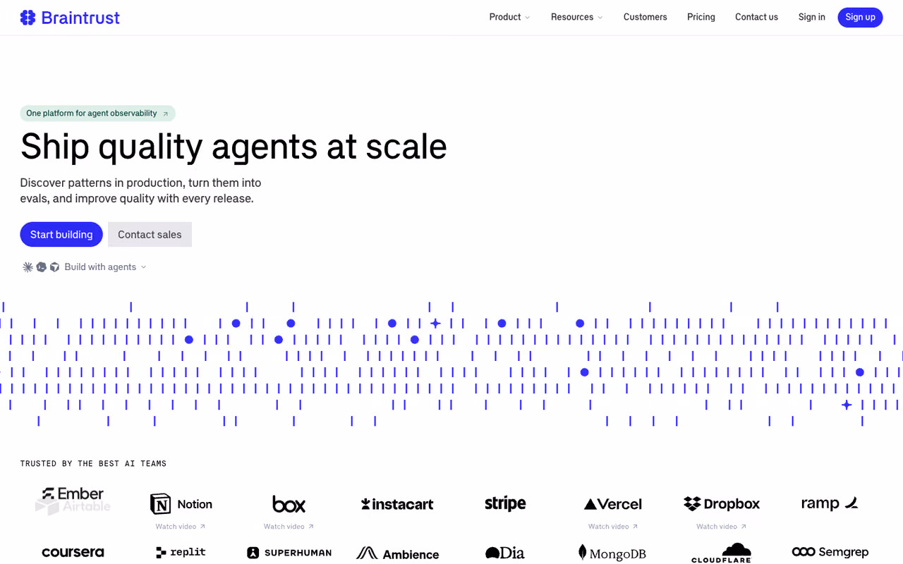 Braintrust homepage screenshot