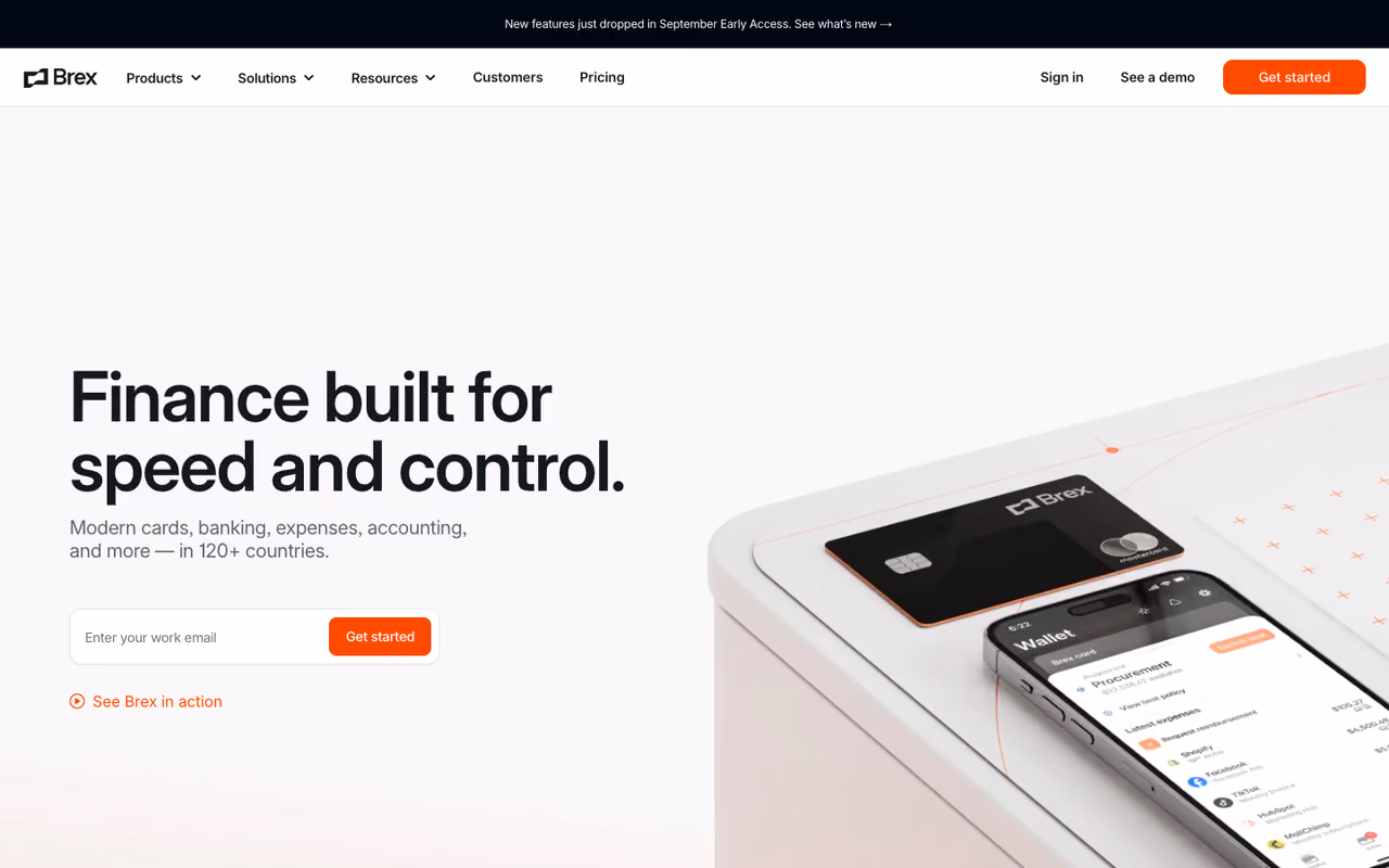 Brex homepage screenshot