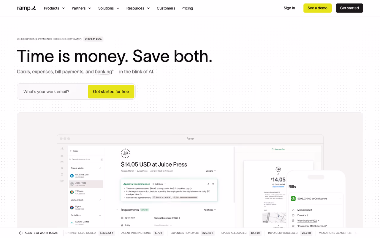Ramp homepage screenshot