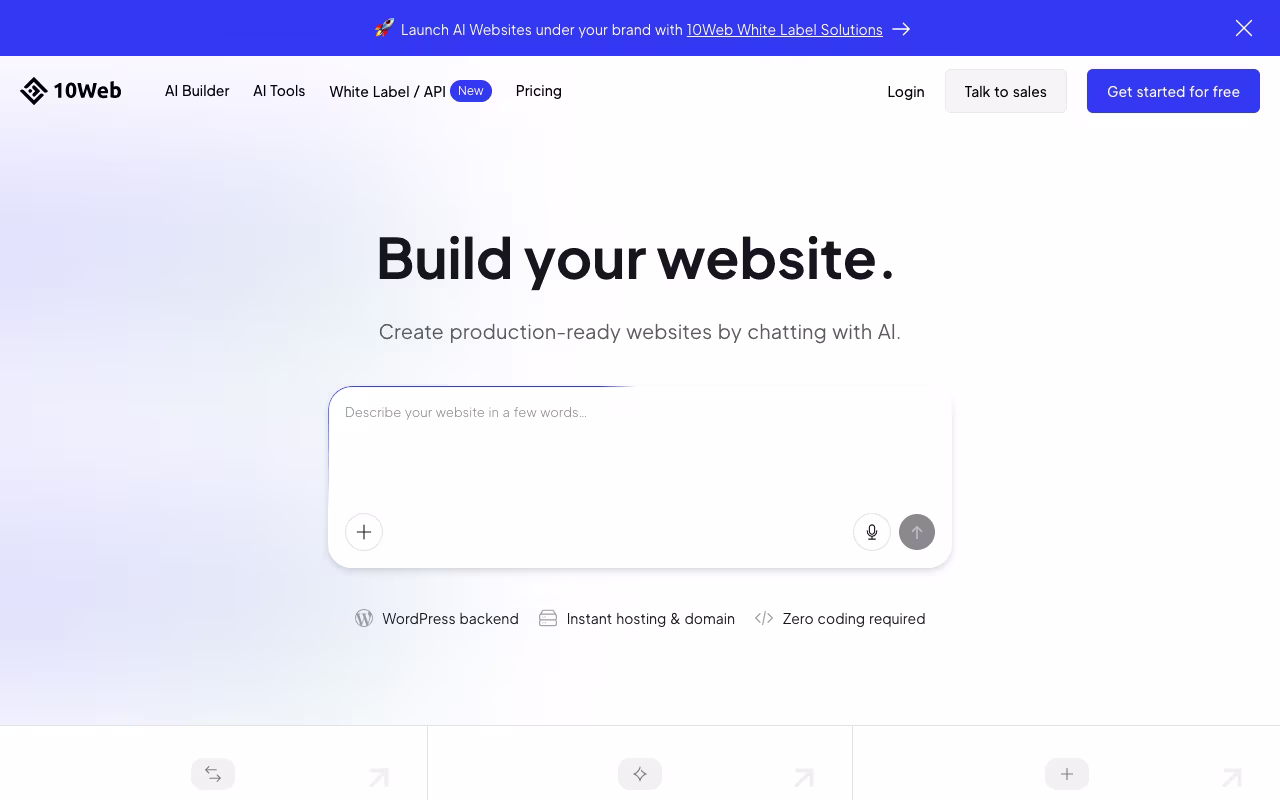 10Web AI WordPress builder