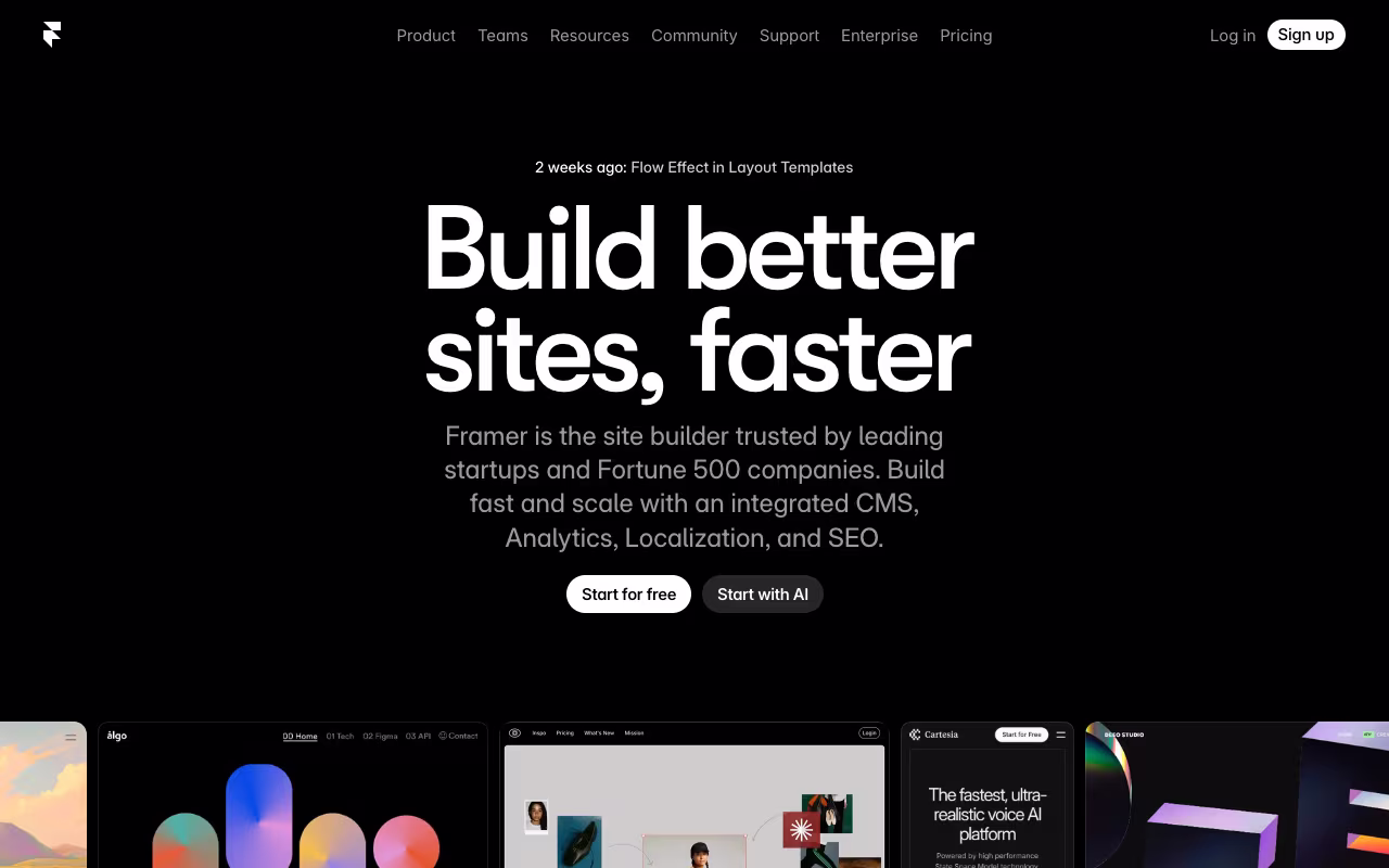 Framer website builder