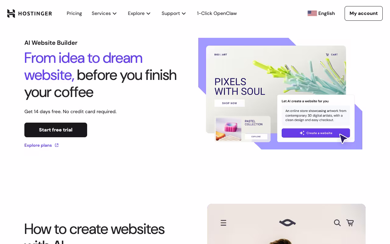 Hostinger AI website builder