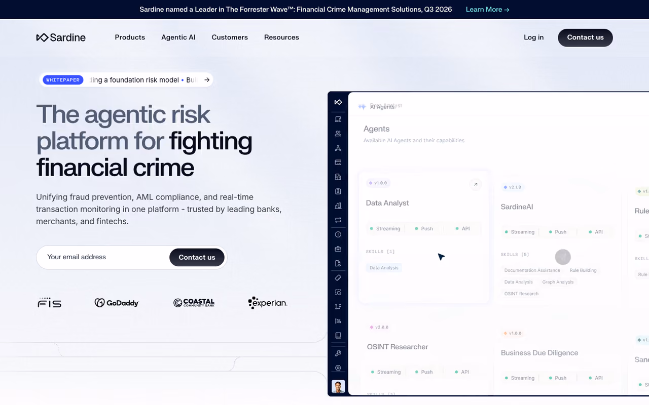Sardine homepage screenshot
