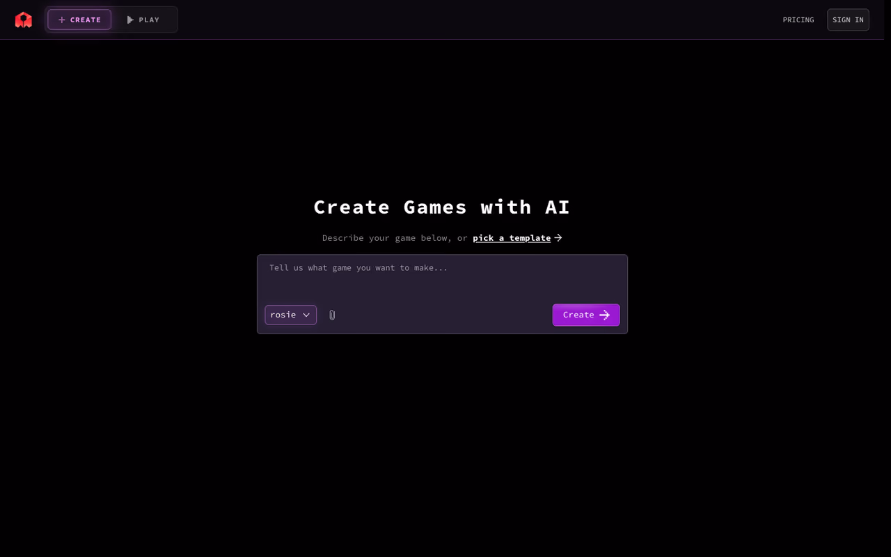 Rosebud AI homepage screenshot