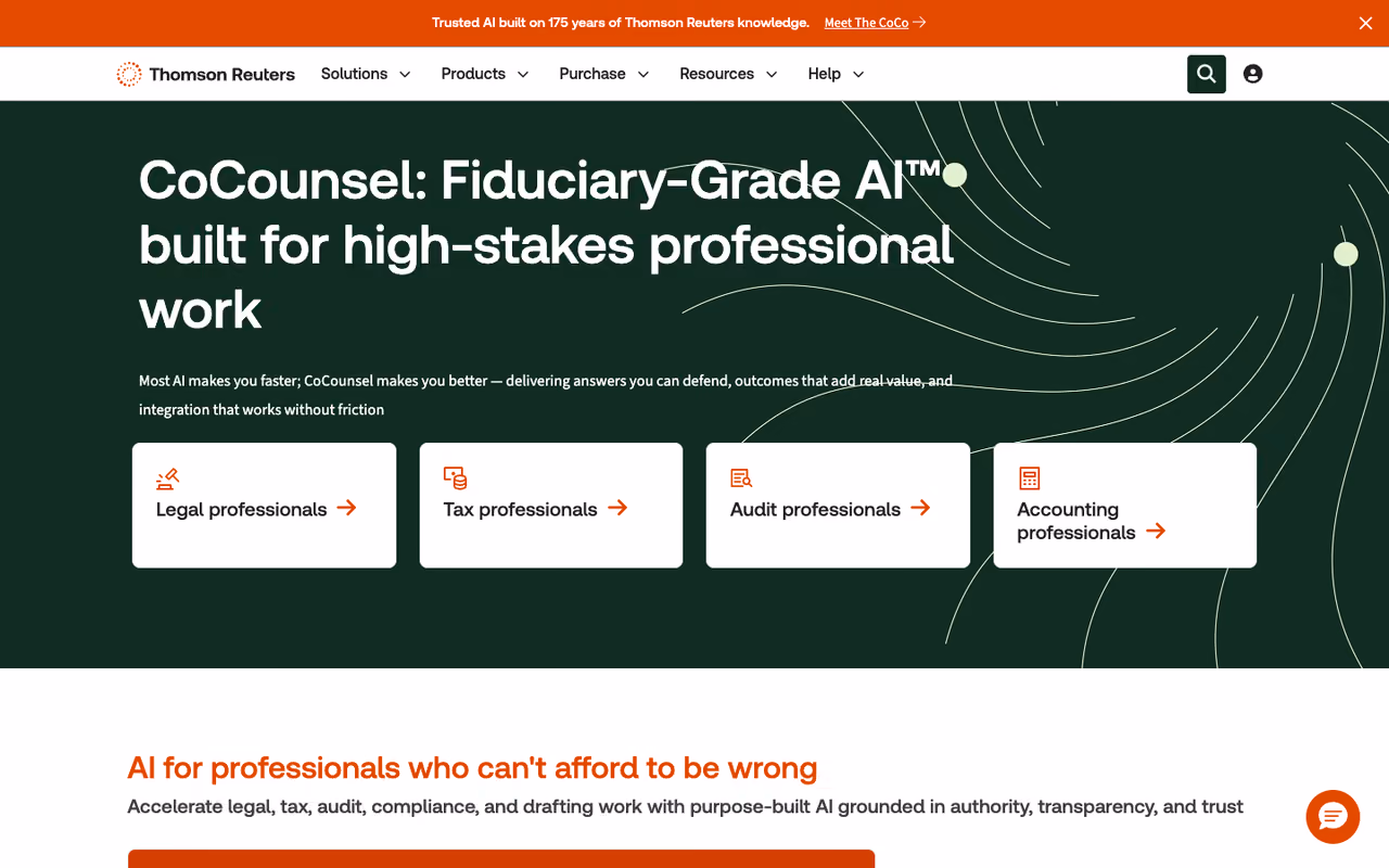 CoCounsel homepage screenshot