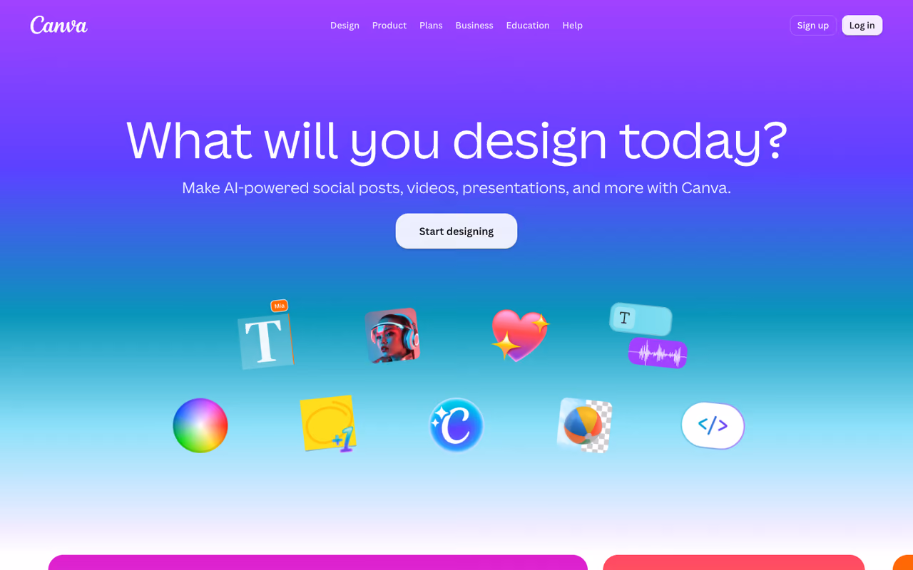 Canva homepage screenshot