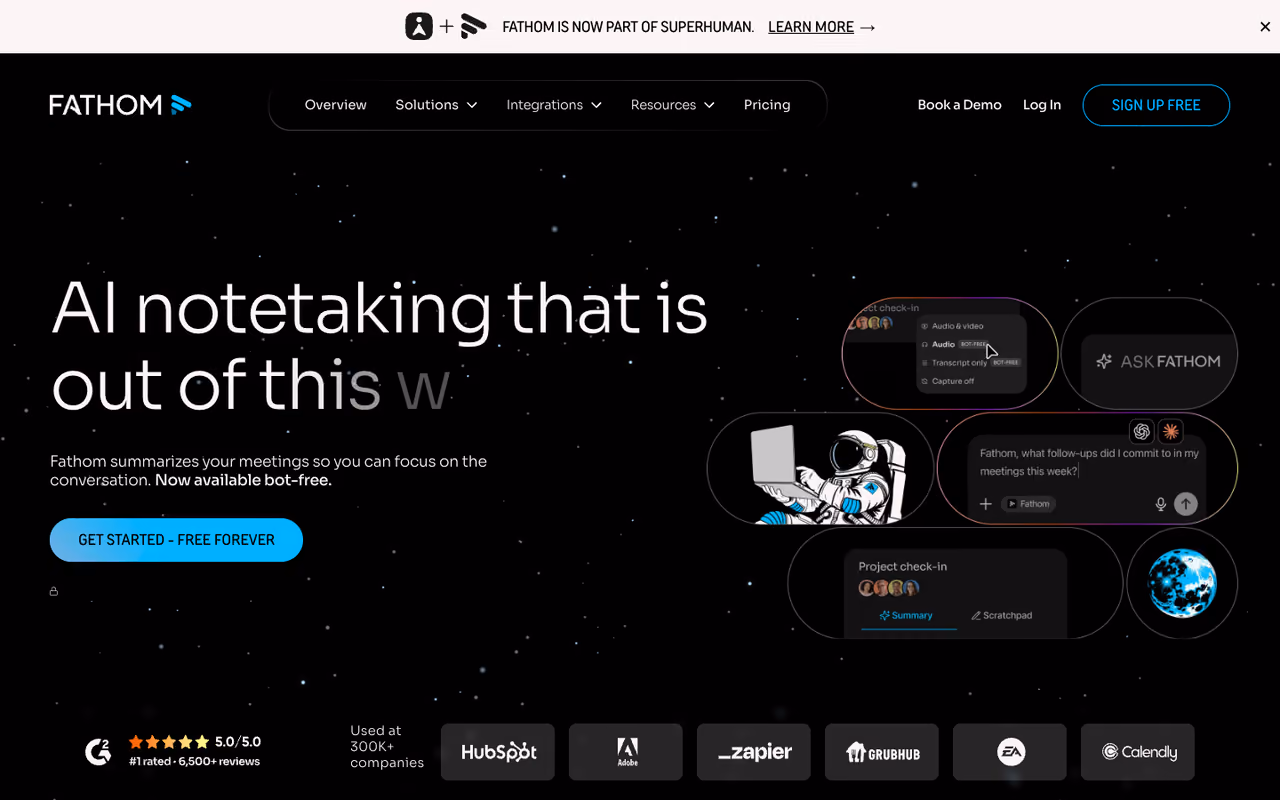 Fathom homepage screenshot