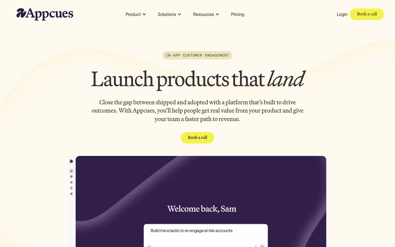 Appcues homepage screenshot
