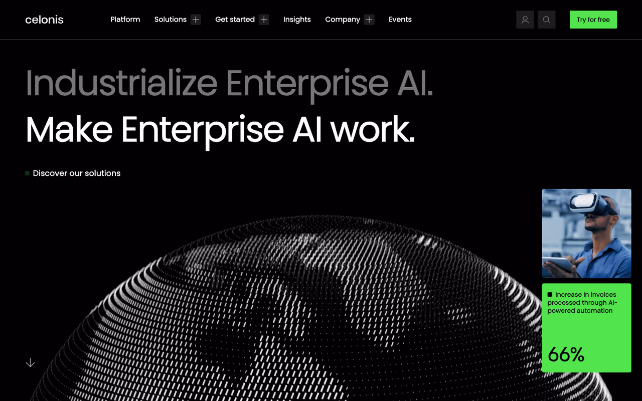 Celonis homepage screenshot
