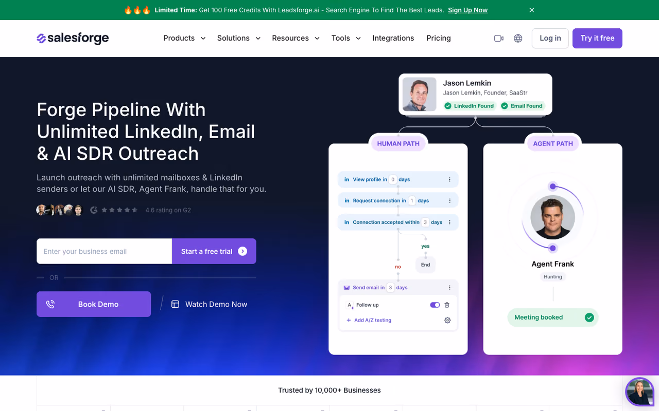 Agent Frank by Salesforge homepage screenshot