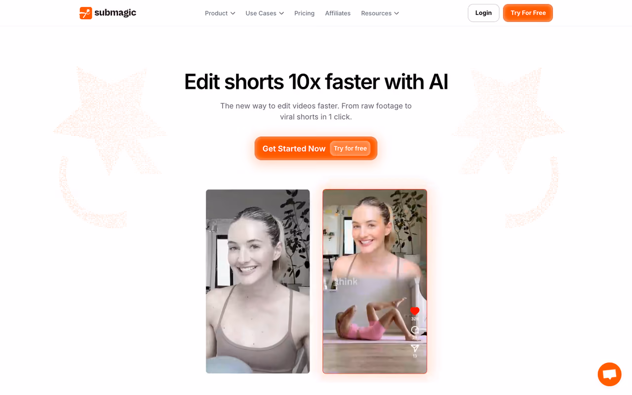 Submagic homepage screenshot