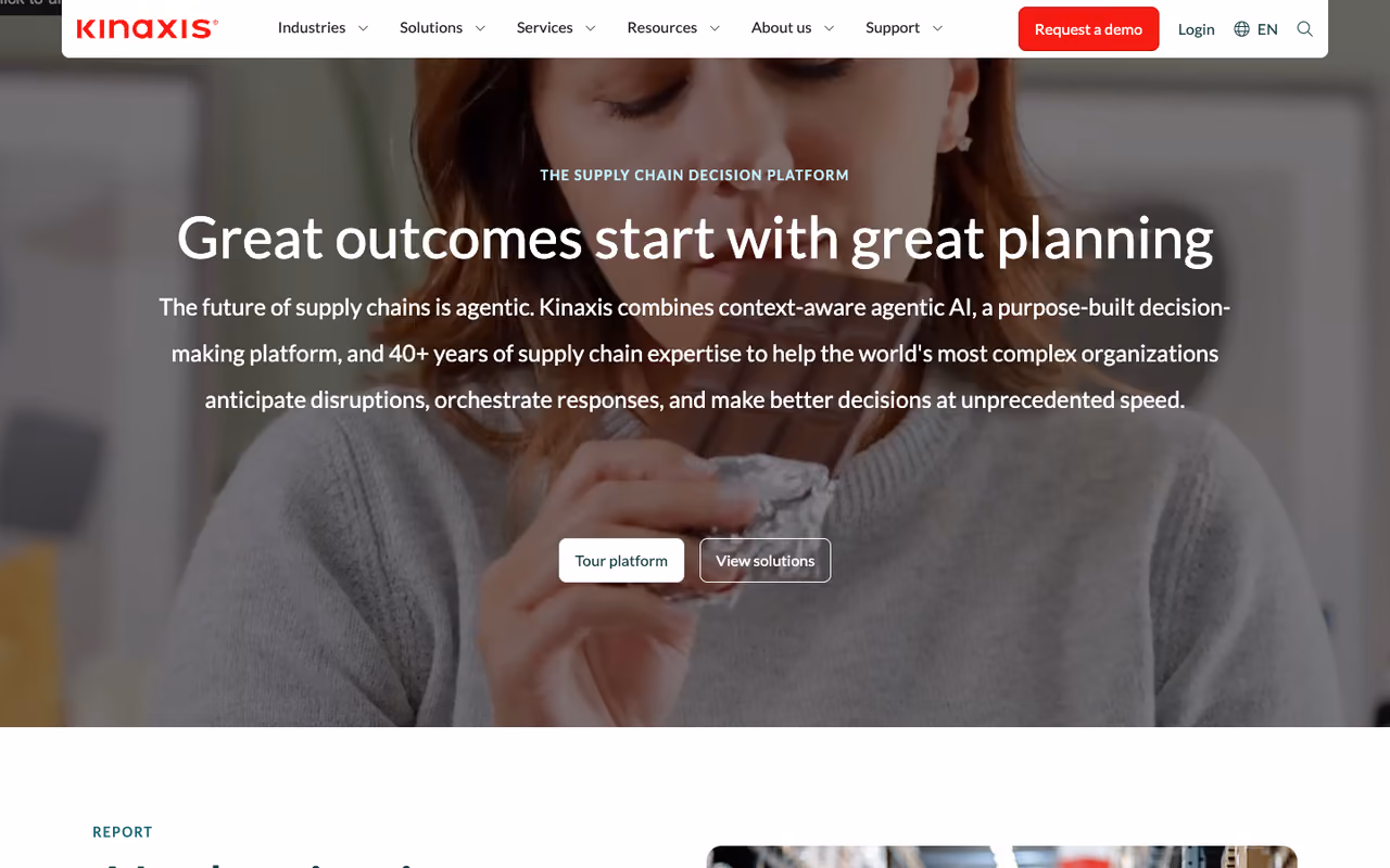 Kinaxis Maestro homepage screenshot