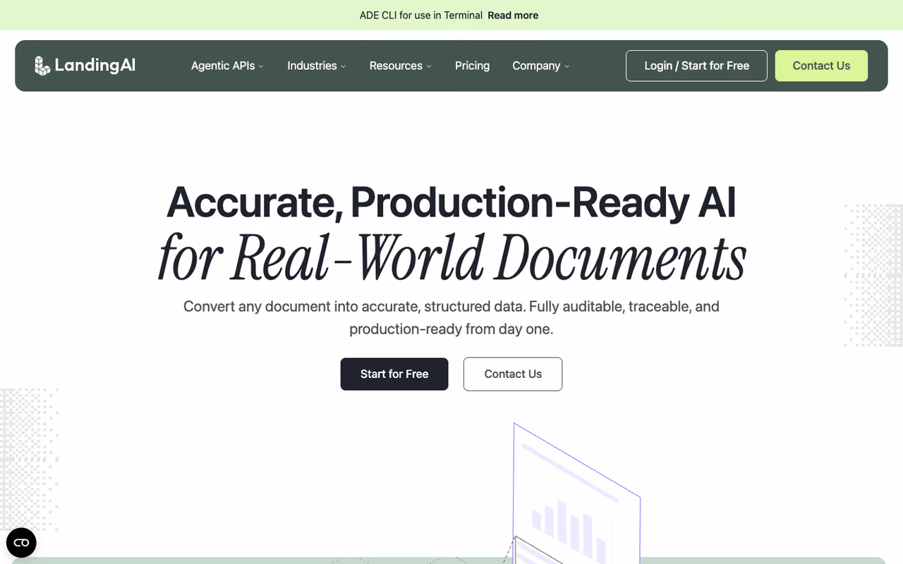 Landing AI homepage screenshot