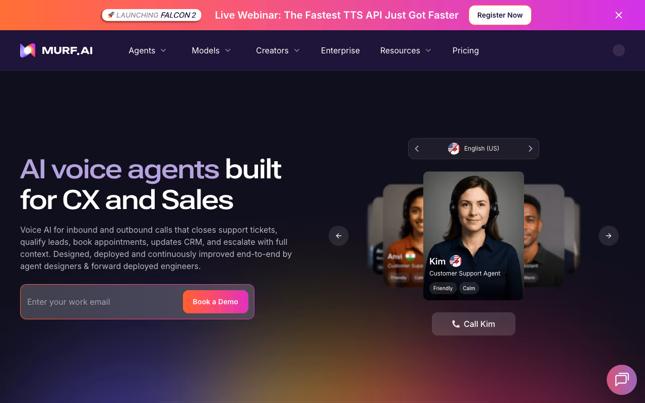 Murf homepage screenshot