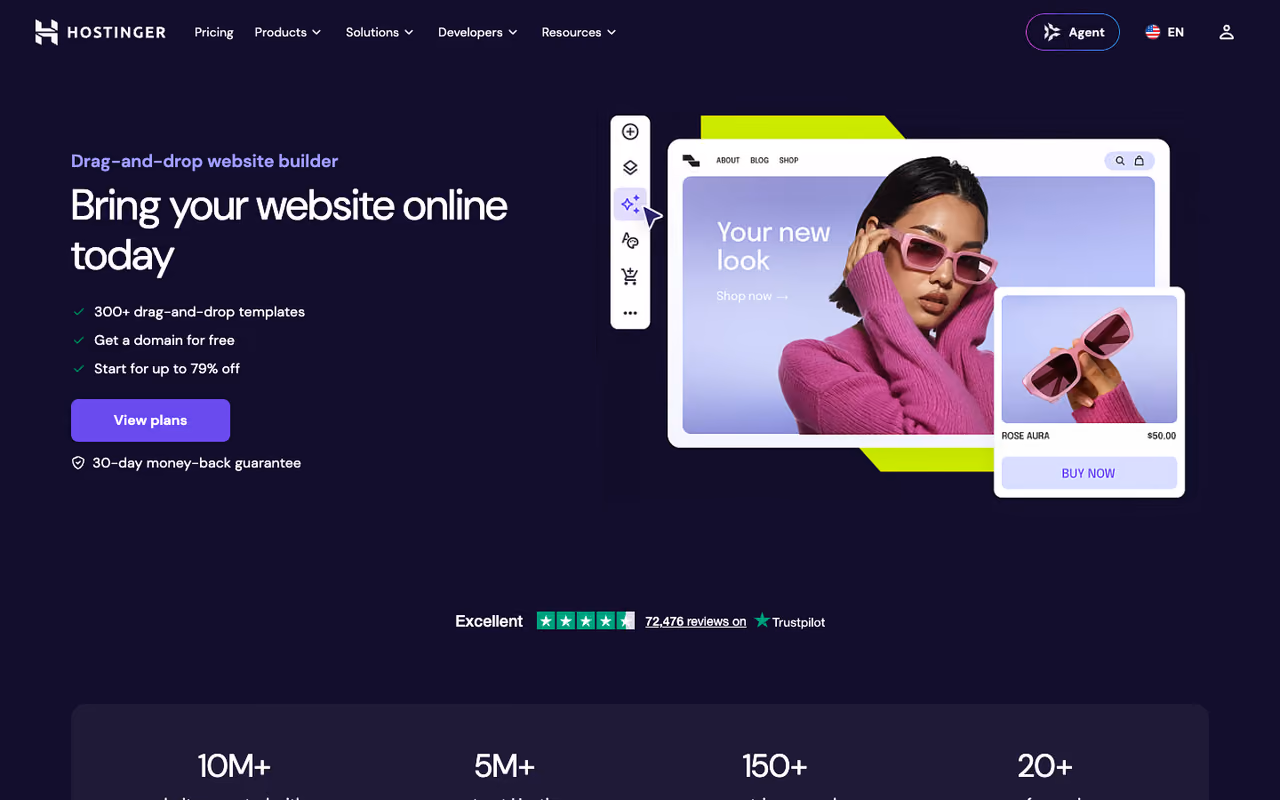 Hostinger homepage screenshot