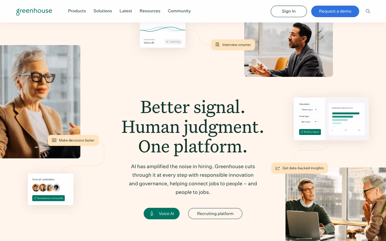 Greenhouse homepage screenshot