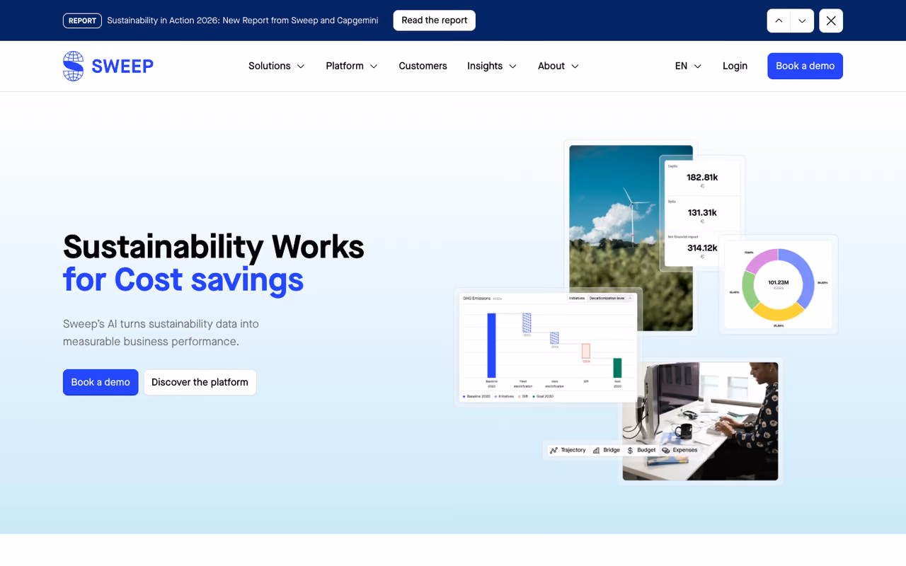 Sweep homepage screenshot