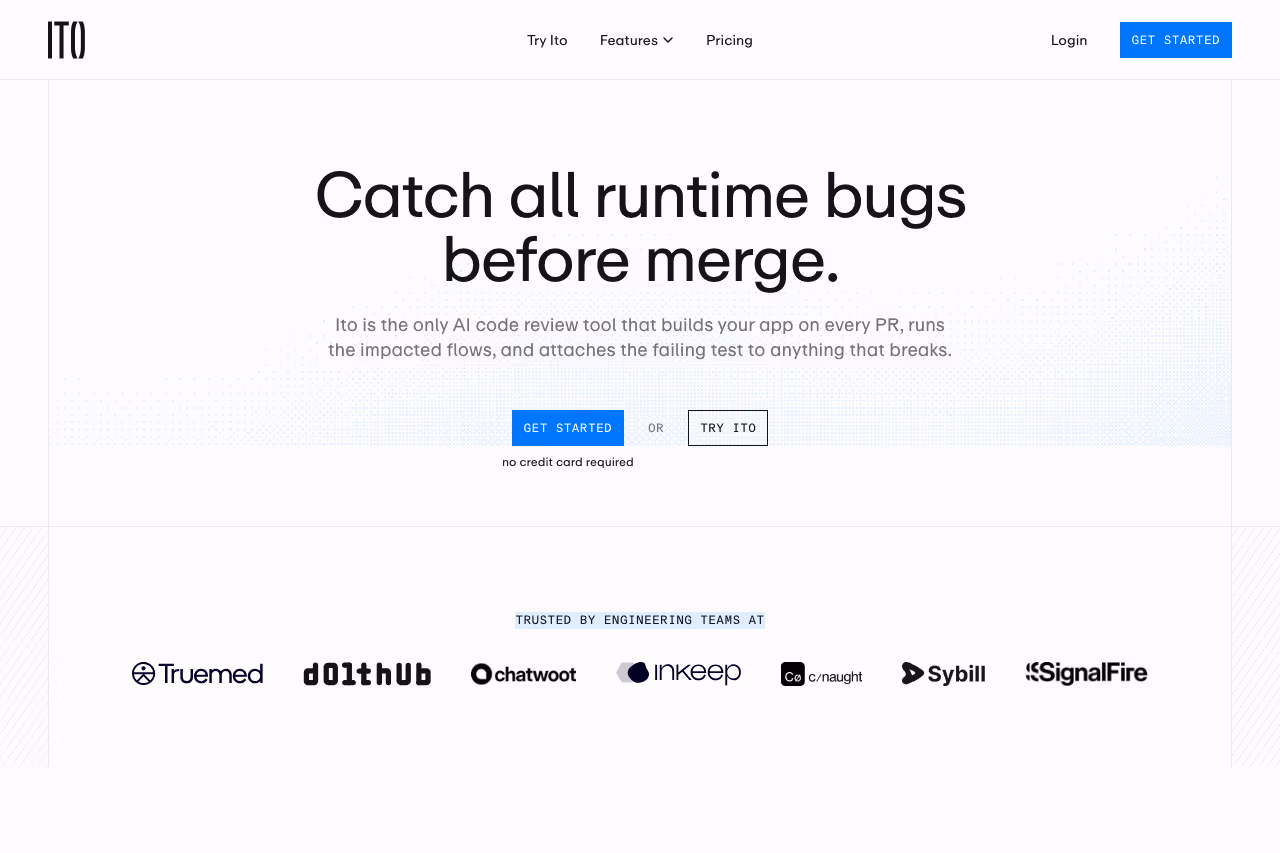 Ito homepage screenshot