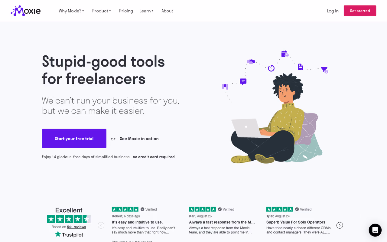 Moxie homepage screenshot