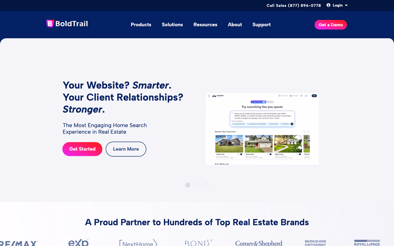 BoldTrail homepage screenshot