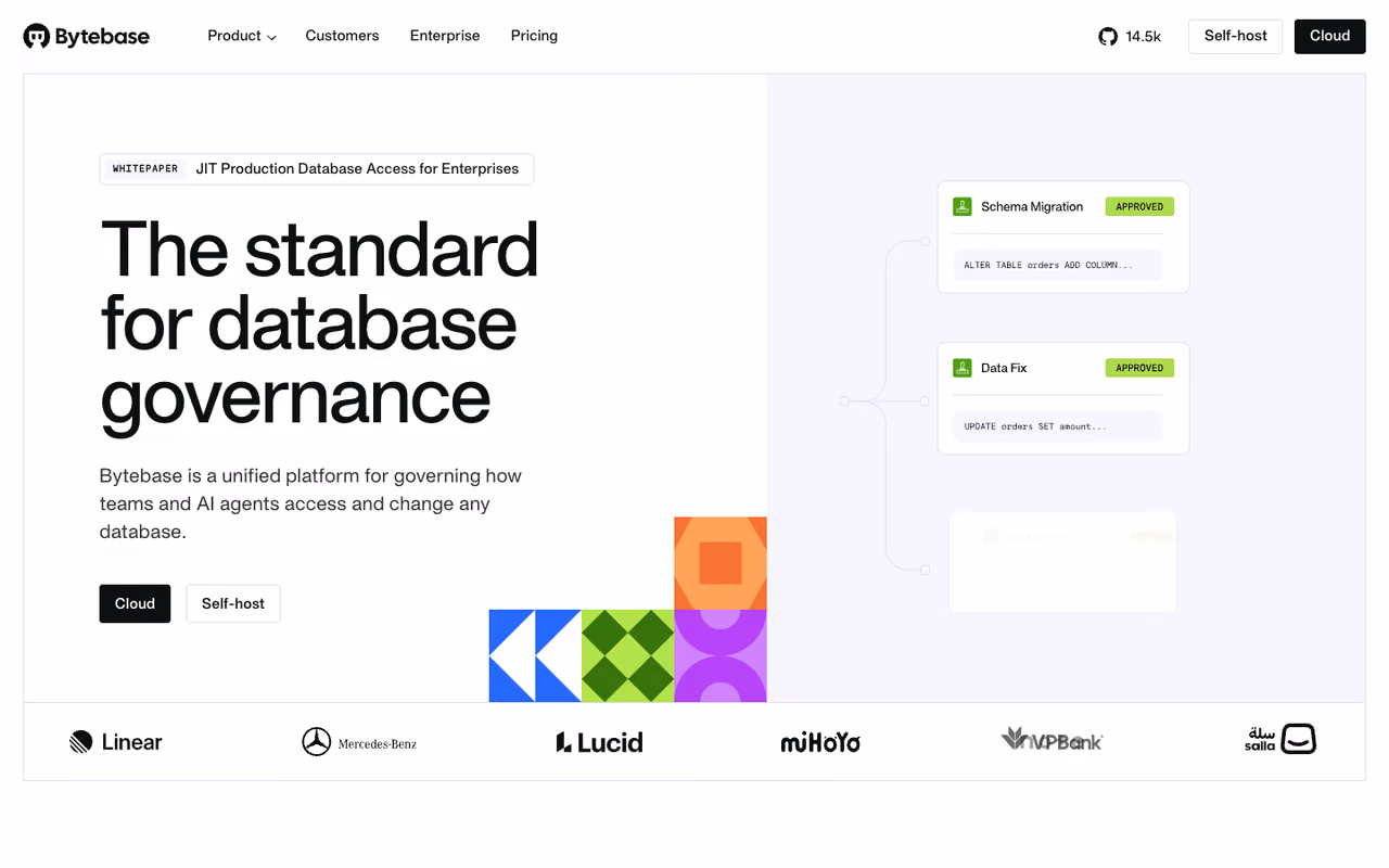 Bytebase homepage screenshot