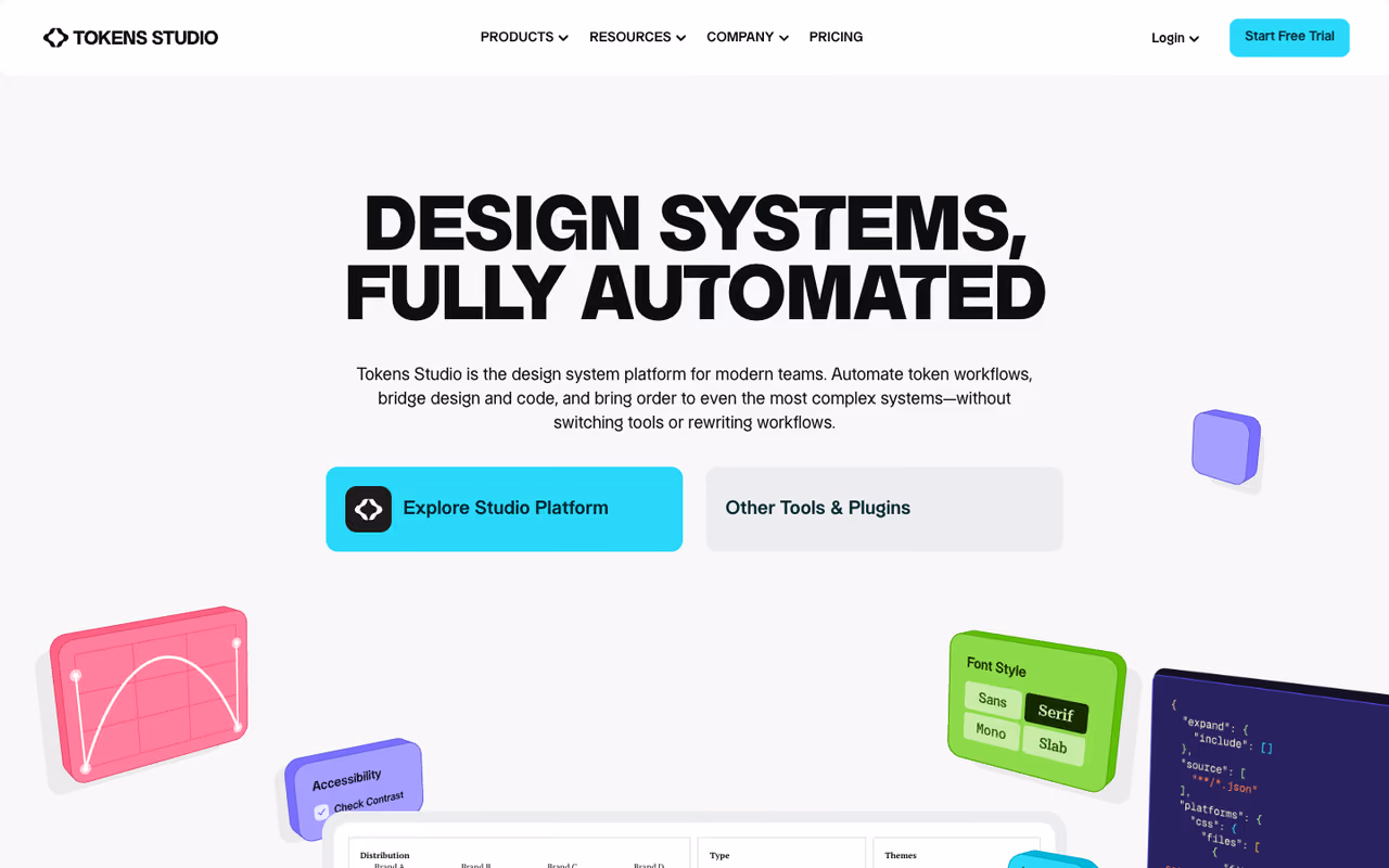 Tokens Studio homepage screenshot
