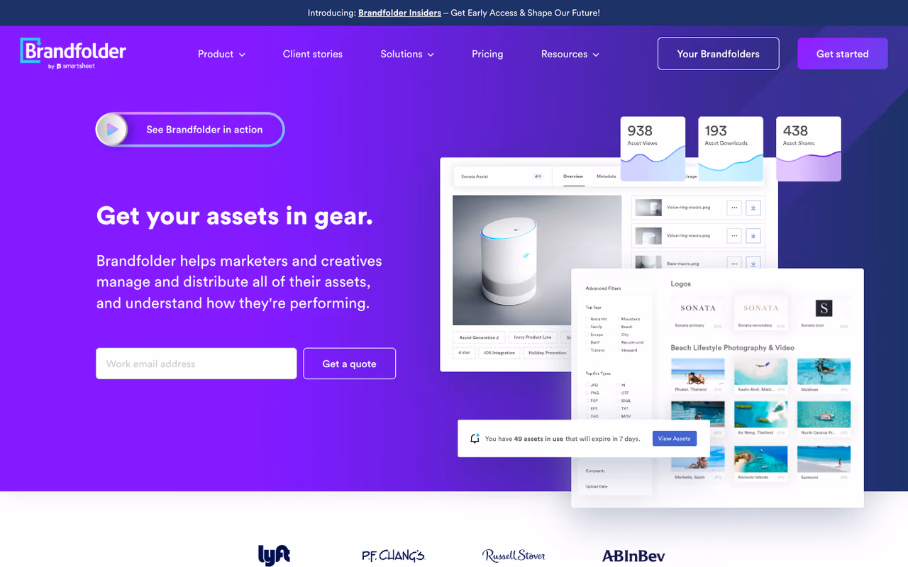 Brandfolder homepage screenshot