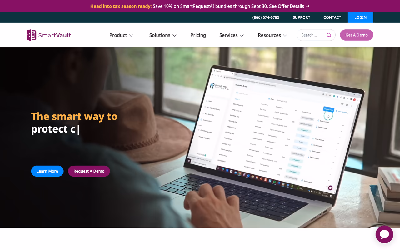SmartVault homepage screenshot