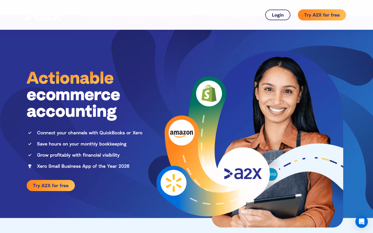 A2X homepage screenshot