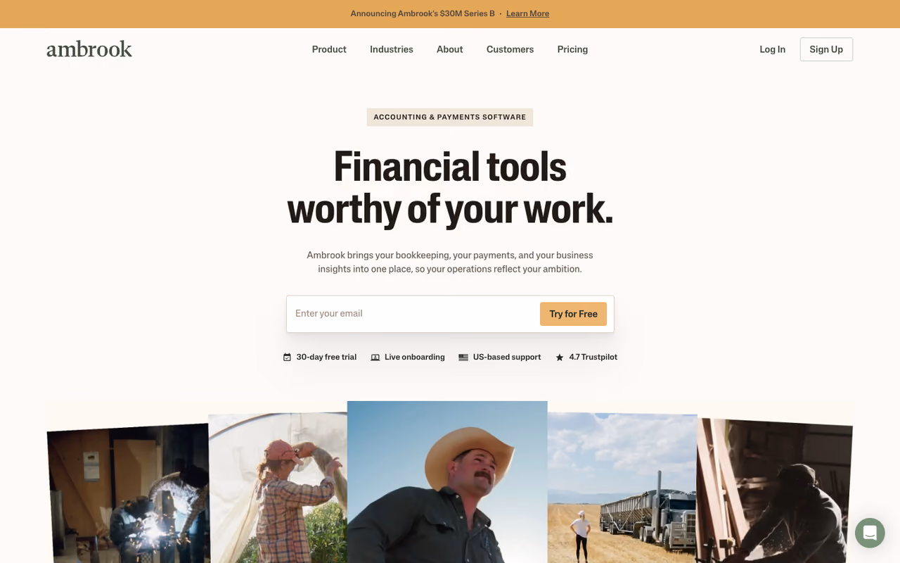 Ambrook homepage screenshot