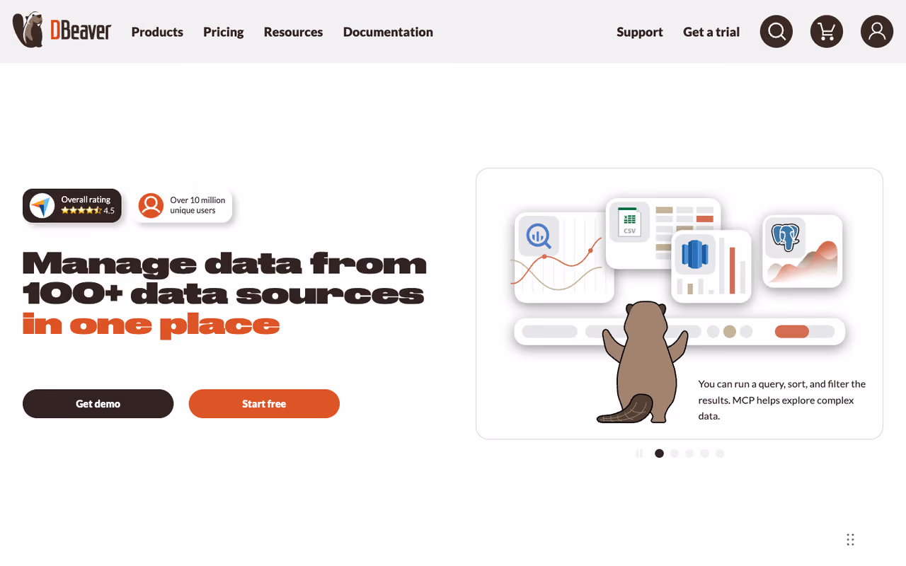 DBeaver homepage screenshot