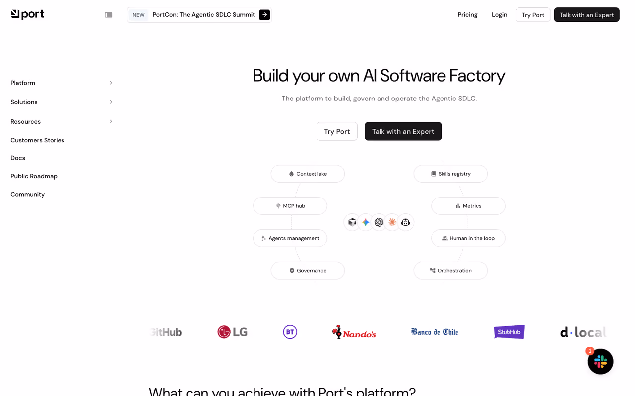 Port homepage screenshot