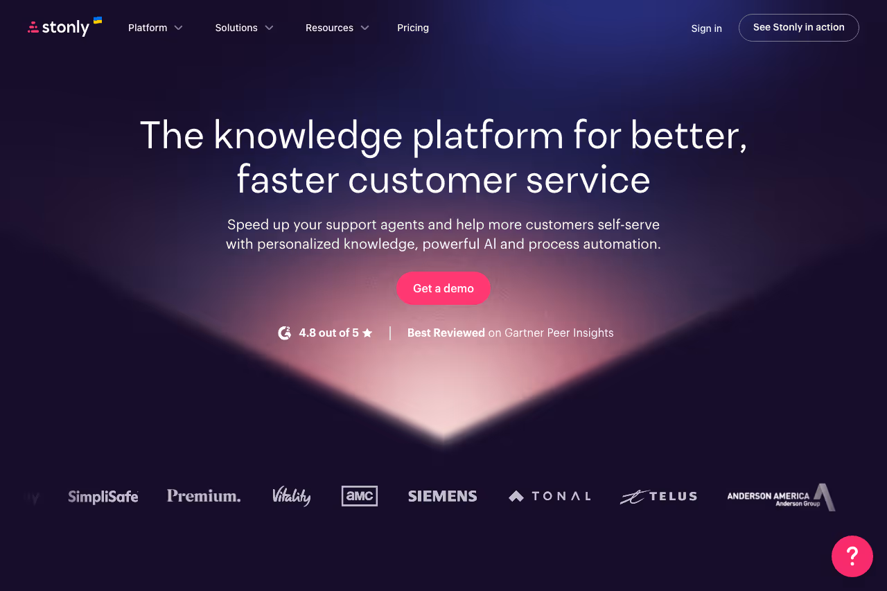 Stonly homepage screenshot