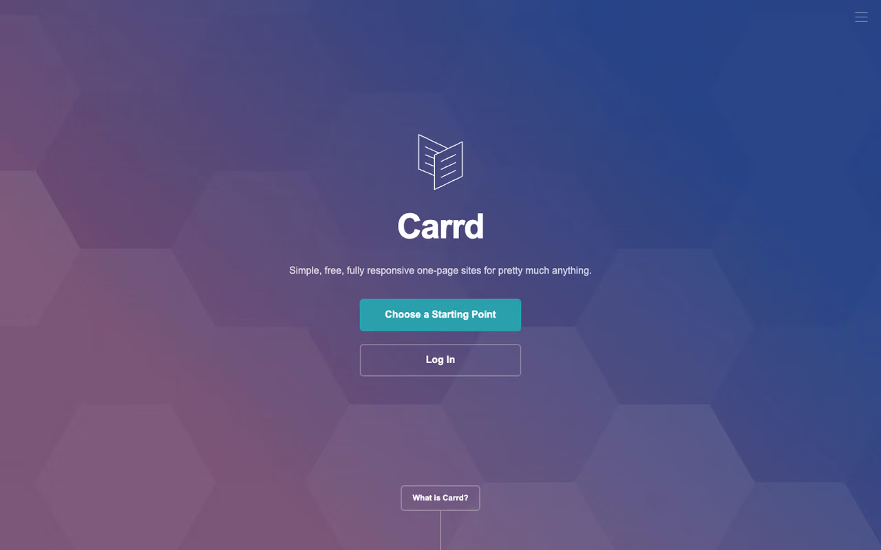 Carrd homepage screenshot
