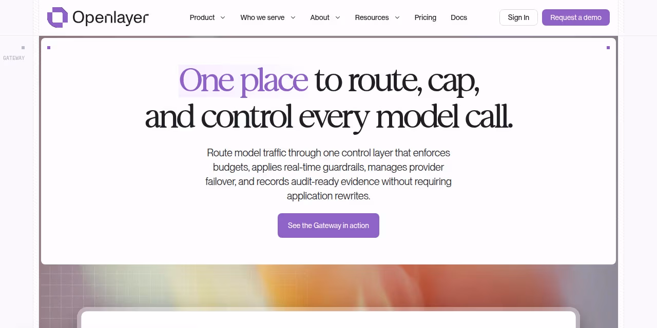 Openlayer Gateway screenshot