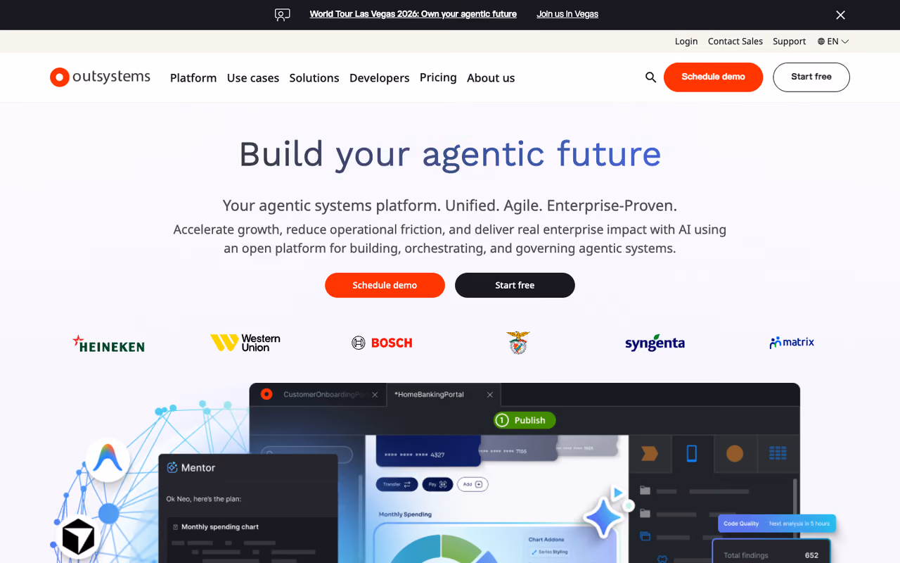 OutSystems homepage screenshot