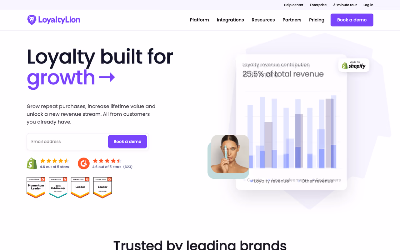 LoyaltyLion homepage screenshot