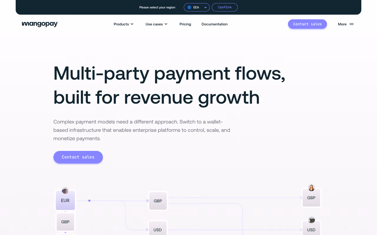 Mangopay homepage screenshot
