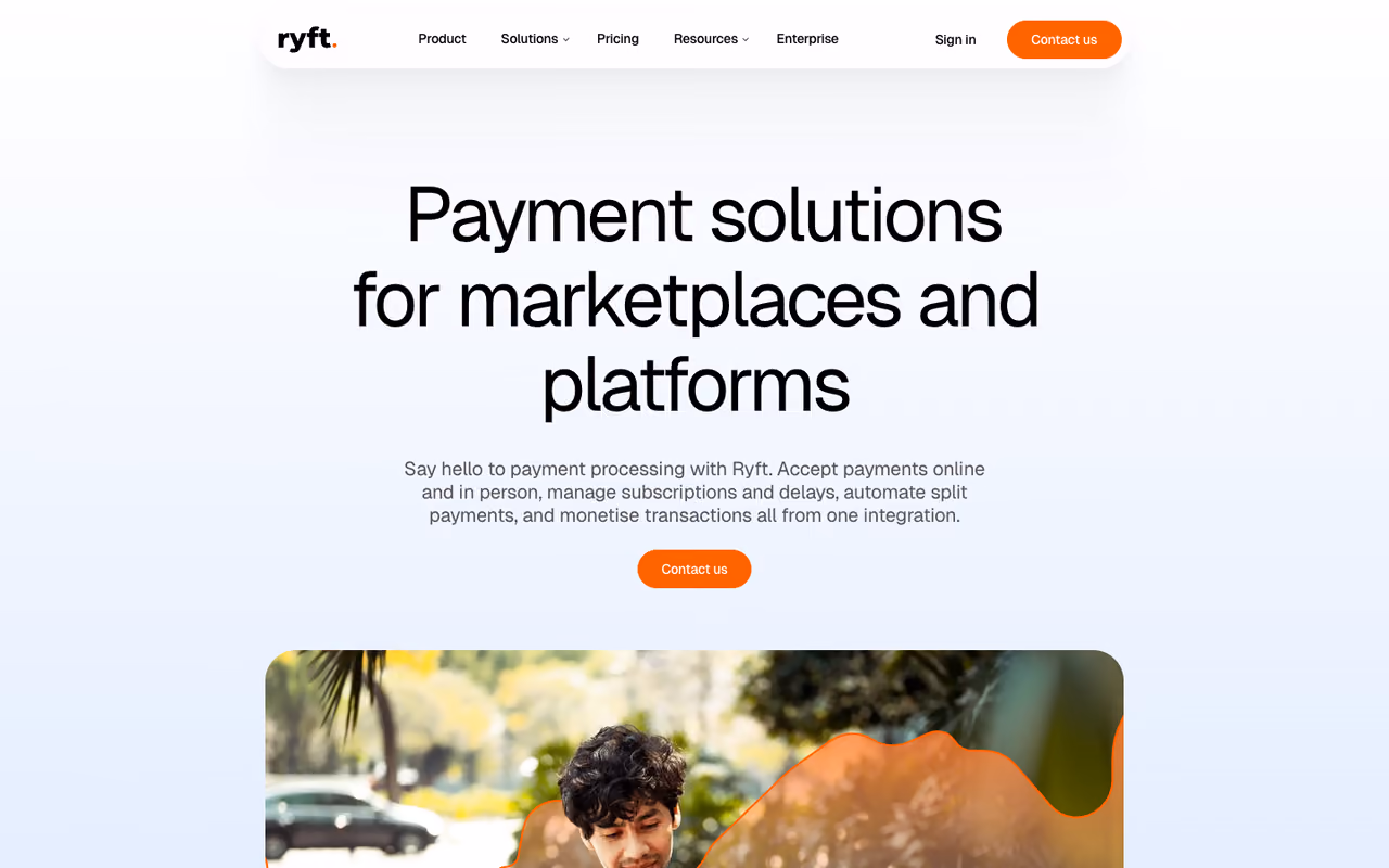Ryft homepage screenshot