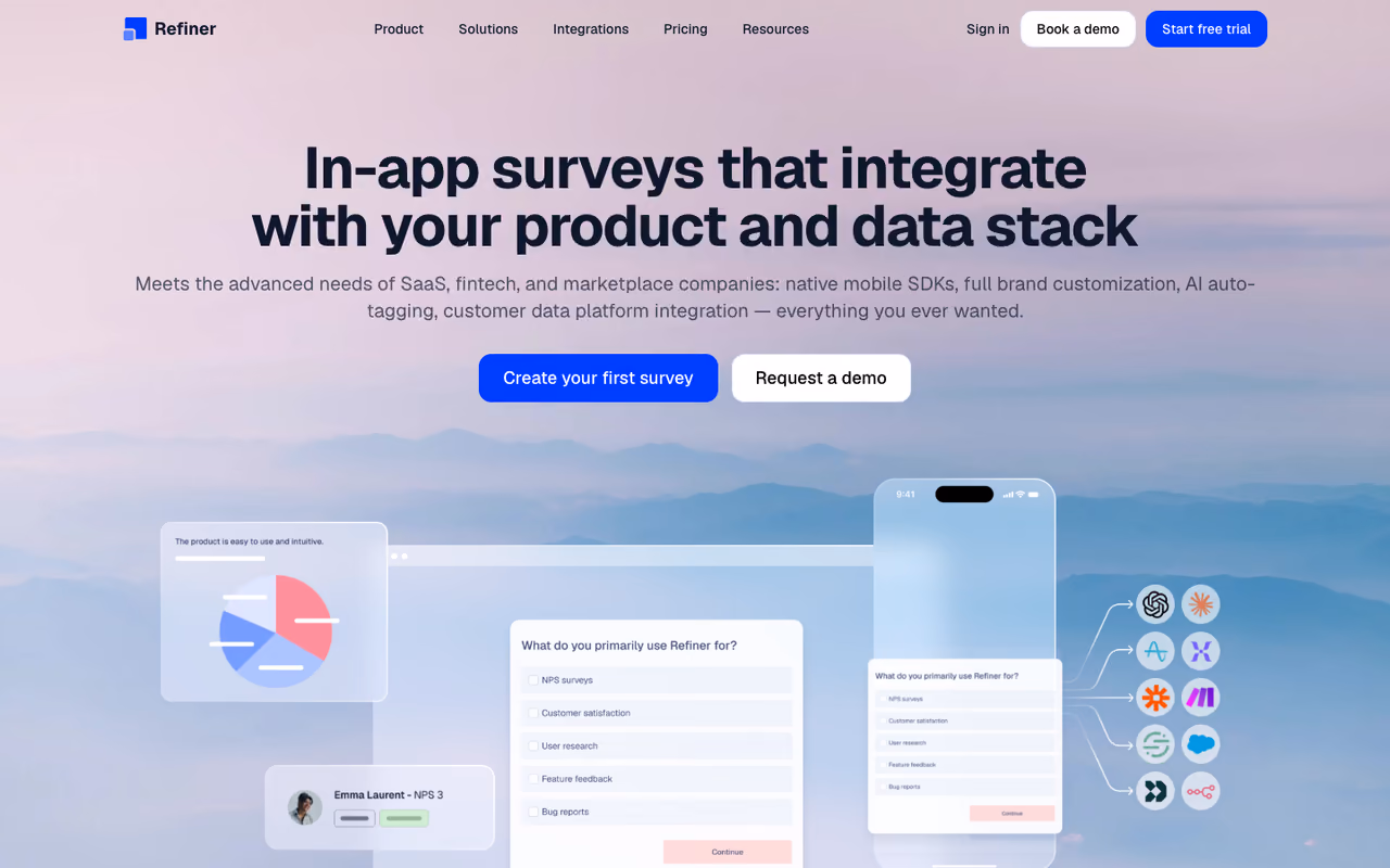 Refiner homepage screenshot