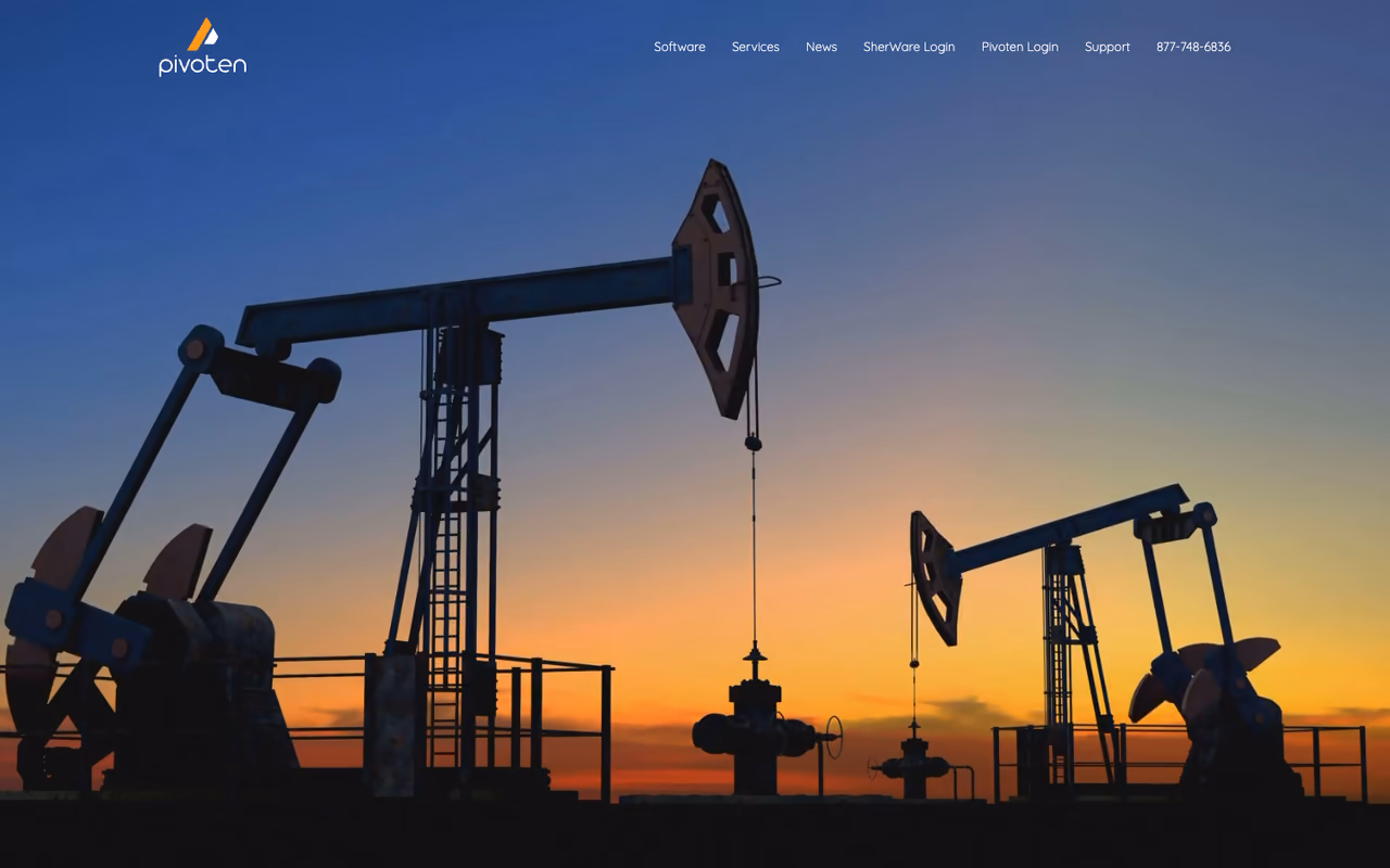 Pivoten homepage screenshot