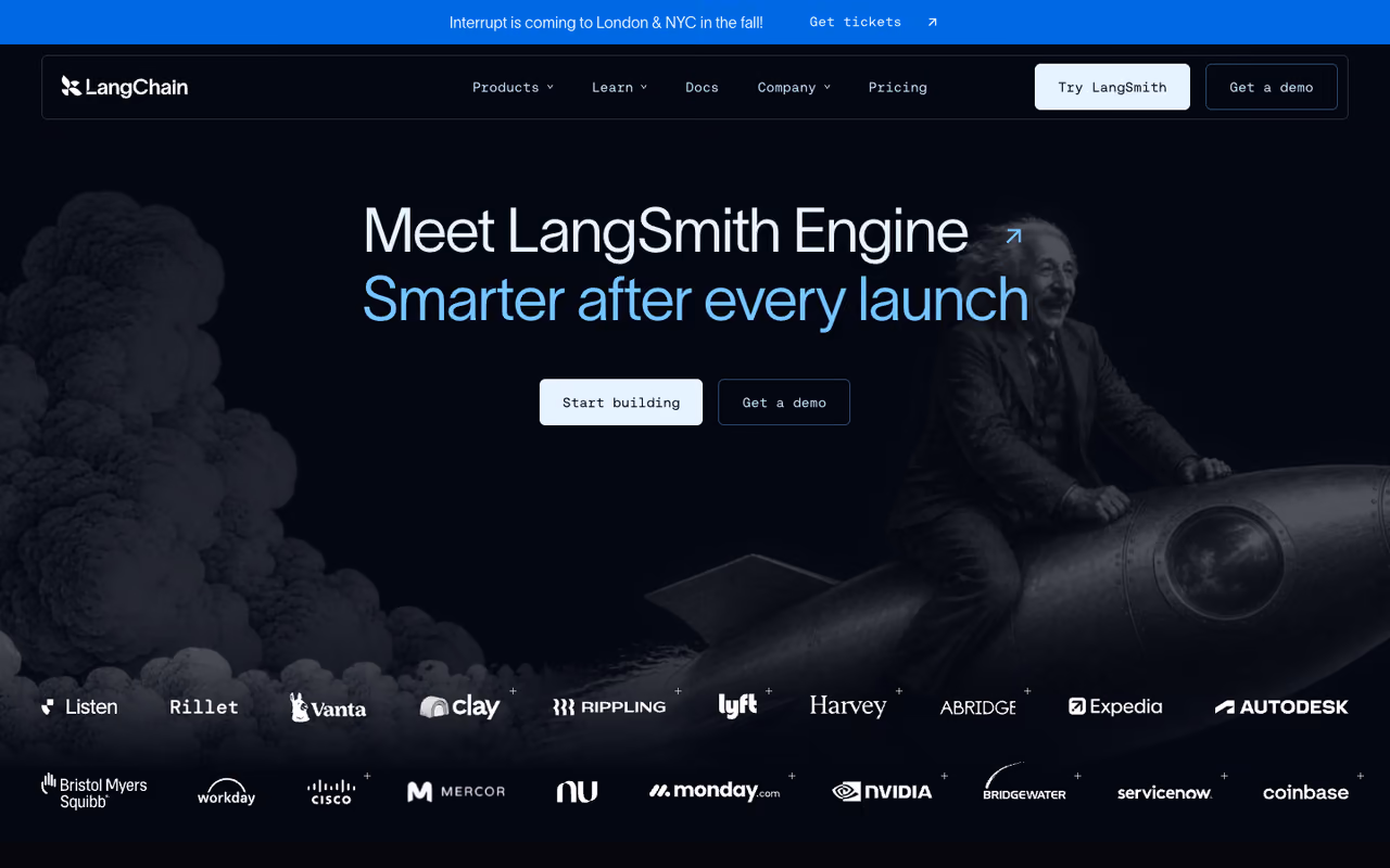LangChain homepage screenshot